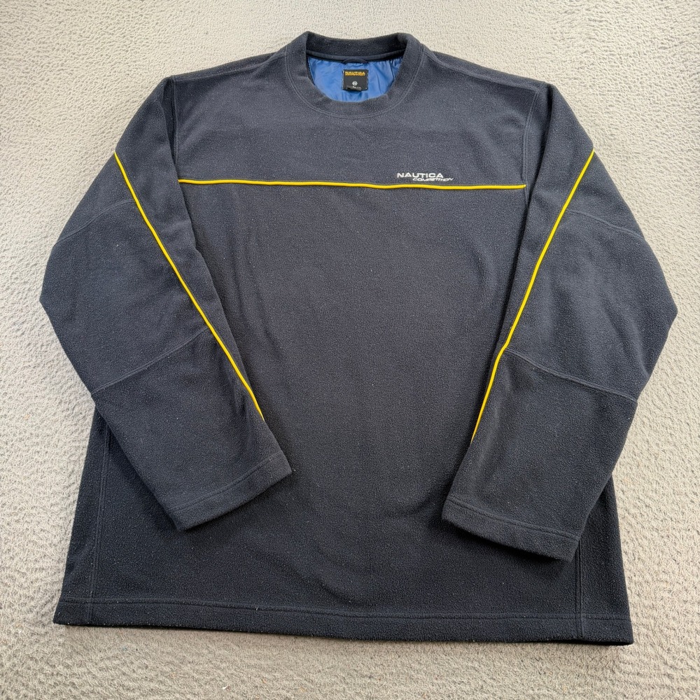 Nautica Competition Sweatshirt Mens Large Navy Blue Long Sleeve Fleece Pullover